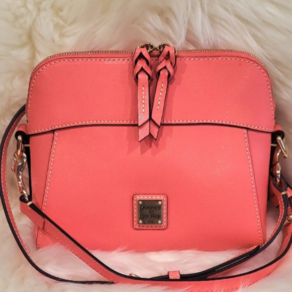 NWT Dooney & Bourke Cameron Crossbody Saffiano Leather Bubblegum Pink